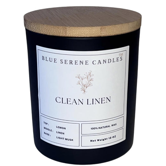 Clean Linen Candle - Blue Serene Candles