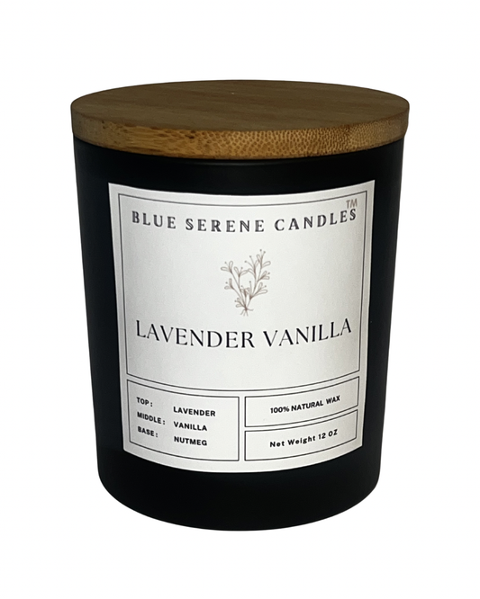 Lavender Vanilla Candle - Blue Serene Candles