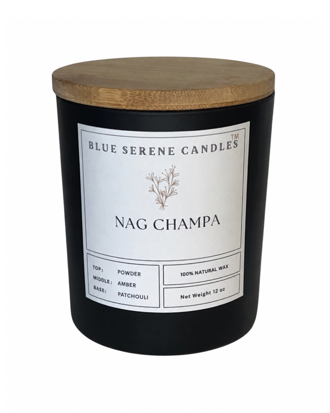 Nag Champa 12 oz earthy coconut-soy candle - Blue Serene Candles