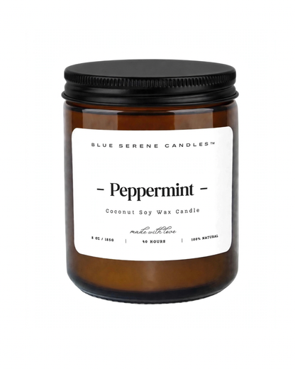 Peppermint candle - Blue Serene Candles