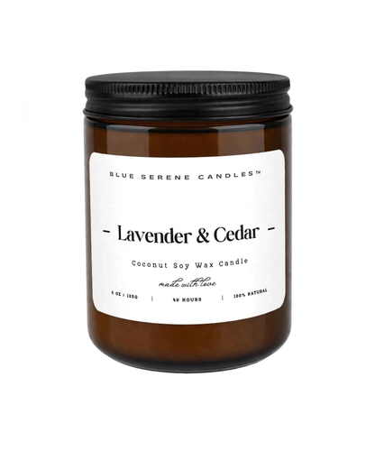 Lavender and Cedar candle - Blue Serene Candles